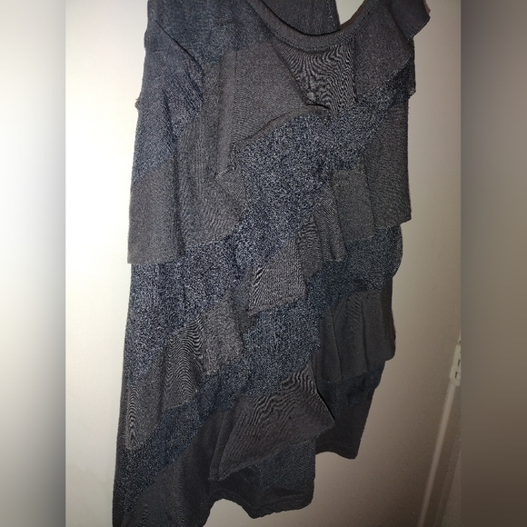 Grey Ruffle Front Tank Top - Picture 1 of 5